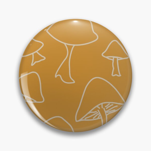 Item preview, Mushroom sketches tan on brown edge border designed and sold by Meg M Studio.