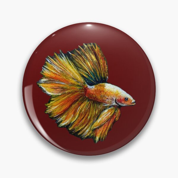 Item preview, Golden Siamese Fighting Fish (Crimson Background) designed and sold by Sarah Girard.
