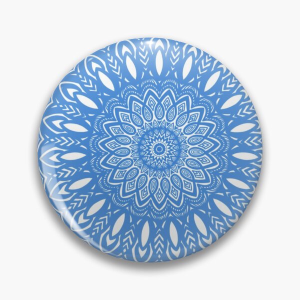 Item preview, Blue and White Mandala // Simple Minimalistic Pretty Mandala Design Pattern Zentangle designed and sold by AEJdesign.