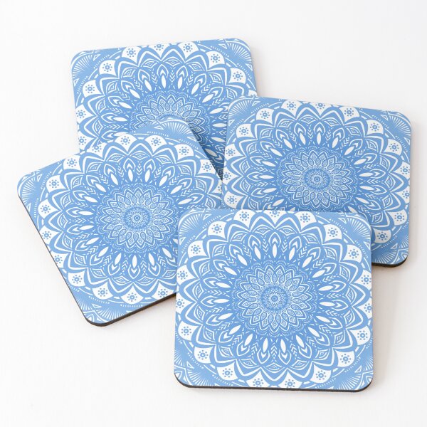Item preview, Blue and White Mandala // Simple Minimalistic Pretty Mandala Design Pattern Zentangle designed and sold by AEJdesign.