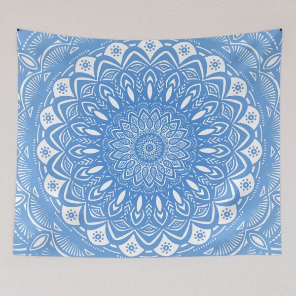 Item preview, Blue and White Mandala // Simple Minimalistic Pretty Mandala Design Pattern Zentangle designed and sold by AEJdesign.