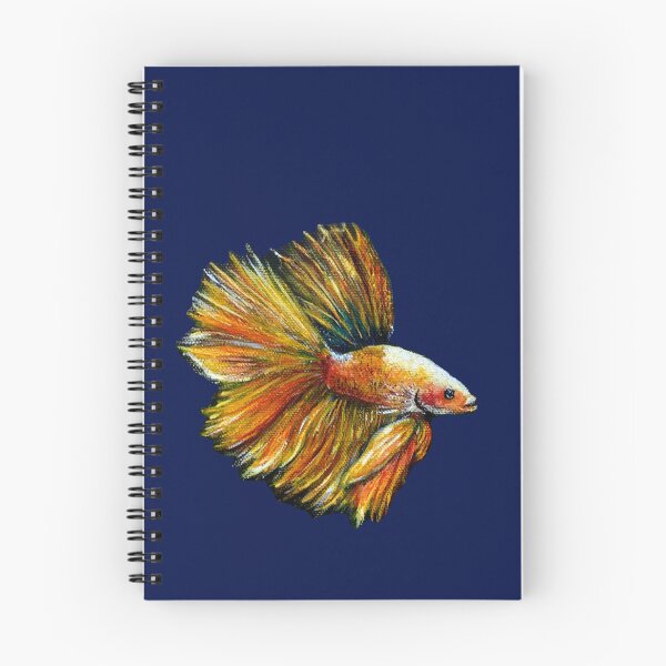 Item preview, Golden Siamese Fighting Fish (Blue Background) designed and sold by Sarah Girard.
