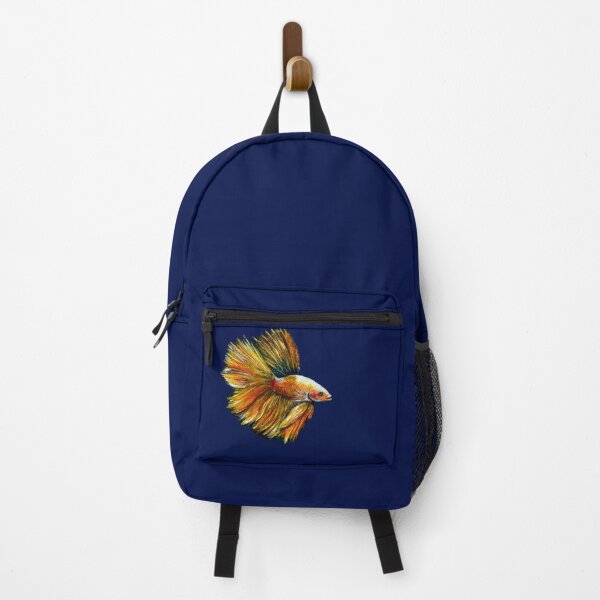 Item preview, Golden Siamese Fighting Fish (Blue Background) designed and sold by Sarah Girard.
