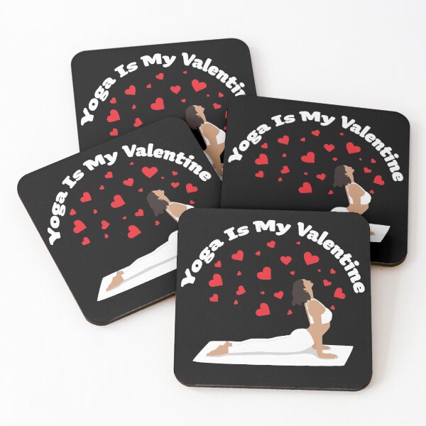 Item preview, Yoga Is My Valentine Illustration with Red Hearts for Yoga Love designed and sold by KLINESTORE.