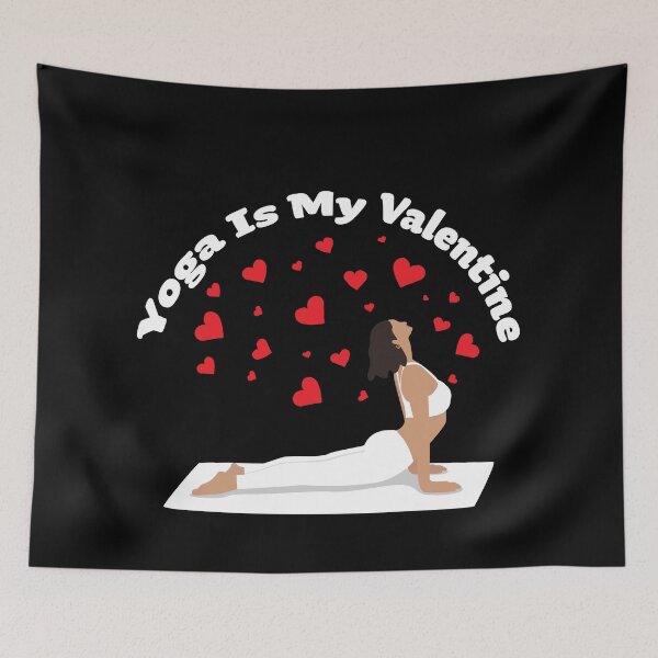 Item preview, Yoga Is My Valentine Illustration with Red Hearts for Yoga Love designed and sold by KLINESTORE.