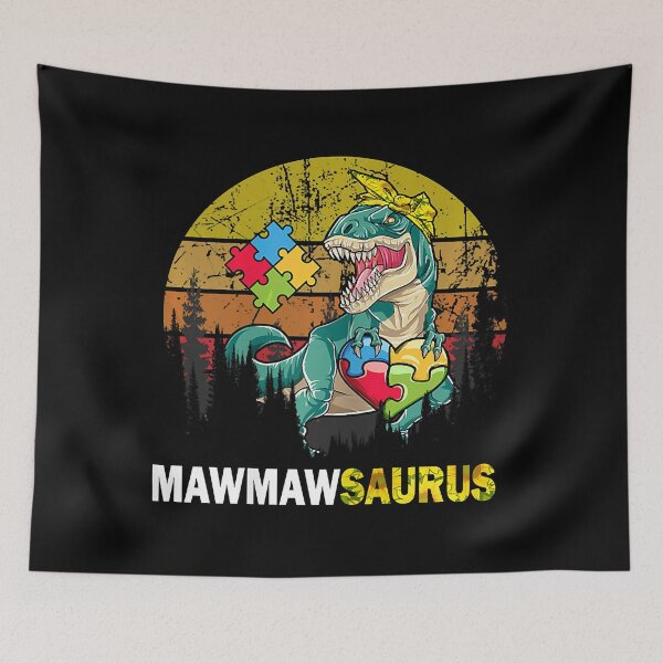 Item preview, Womens Mawmaw Saurus Auntsaurus Autism Awareness Dinosaur Sunflower  designed and sold by margarettil63.