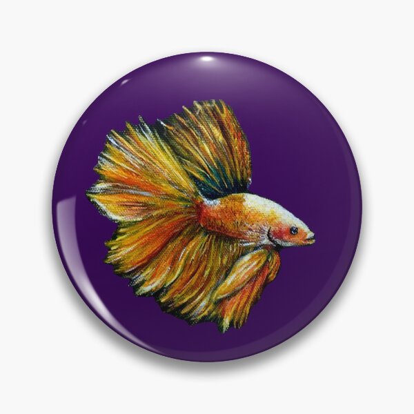 Item preview, Golden Siamese Fighting Fish (Purple Background) designed and sold by Sarah Girard.