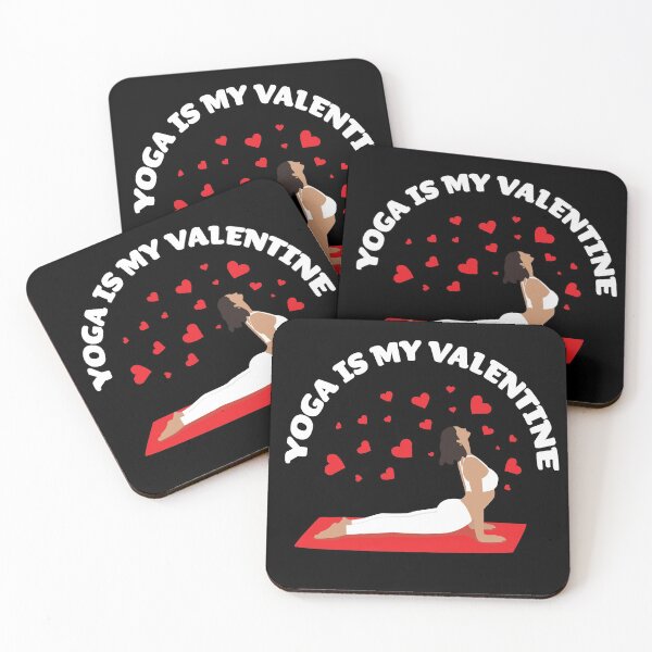 Item preview, Yoga Is My Valentine Illustration with Red Hearts for Yoga Love designed and sold by KLINESTORE.