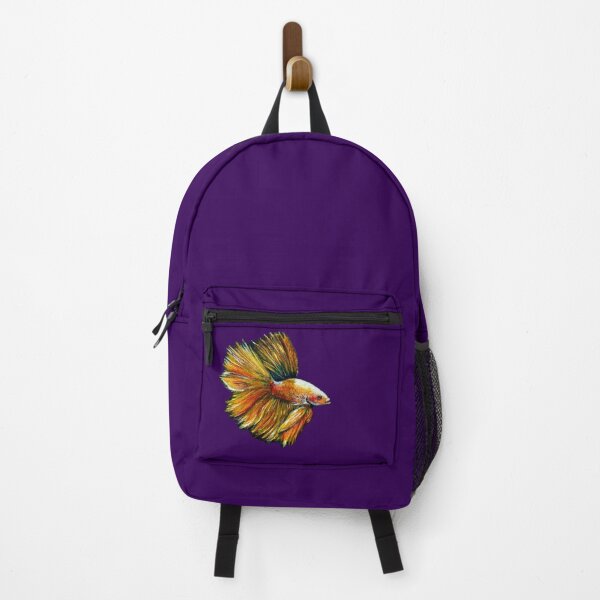 Item preview, Golden Siamese Fighting Fish (Purple Background) designed and sold by Sarah Girard.