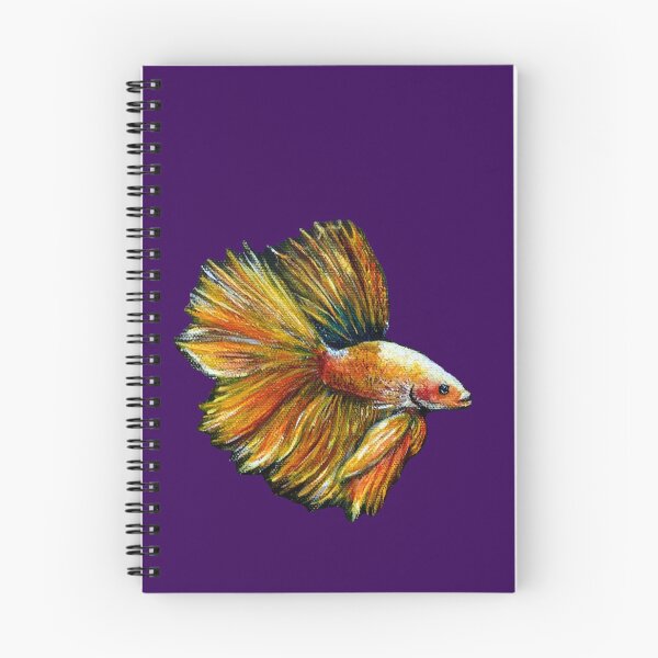 Item preview, Golden Siamese Fighting Fish (Purple Background) designed and sold by Sarah Girard.