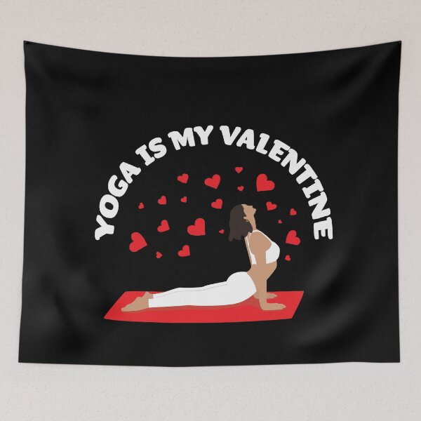 Item preview, Yoga Is My Valentine Illustration with Red Hearts for Yoga Love designed and sold by KLINESTORE.