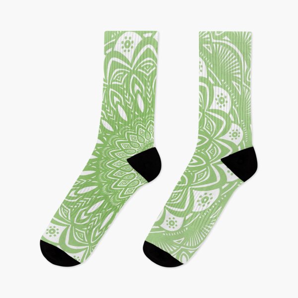 Item preview, Green and White Mandala // Simple Minimalistic Pretty Mandala Design Pattern Zentangle designed and sold by AEJdesign.