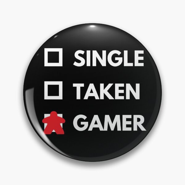 Artikelvorschau, Single Taken Tabletop Gamer Weißer Text Red Meeple entworfen und verkauft von JEL-Designs.