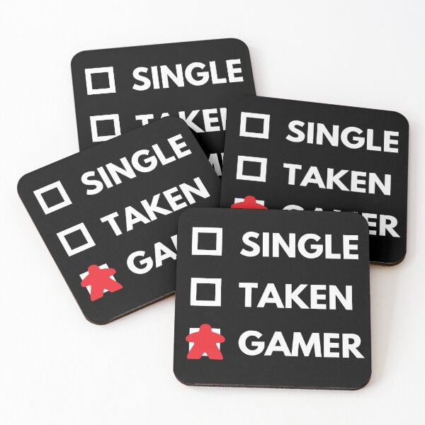 Item preview, Single Taken Tabletop Gamer White Text Red Meeple designed and sold by JEL-Designs.
