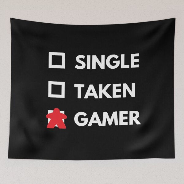 Item preview, Single Taken Tabletop Gamer White Text Red Meeple designed and sold by JEL-Designs.