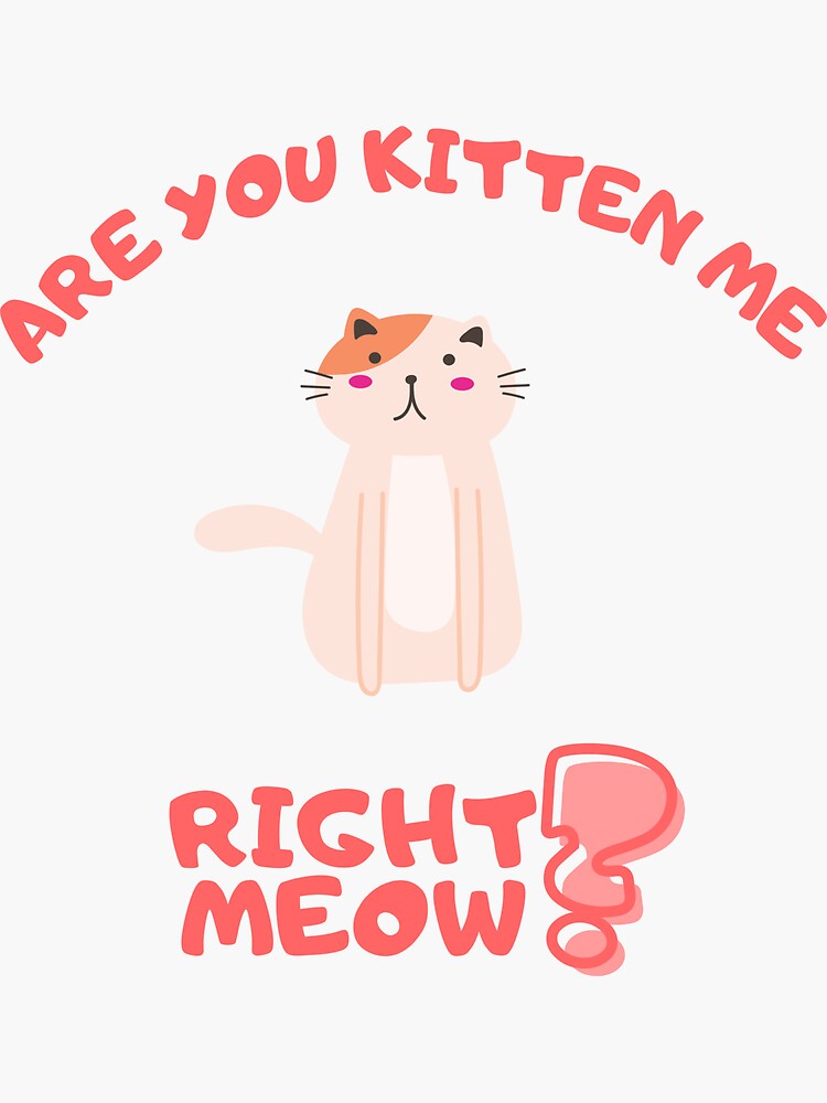 Are You Kitten Me Right Meow Sticker For Sale By Keikem Redbubble