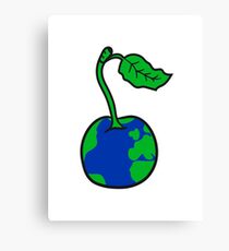 cherry earth planet water continents funny Canvas Print
