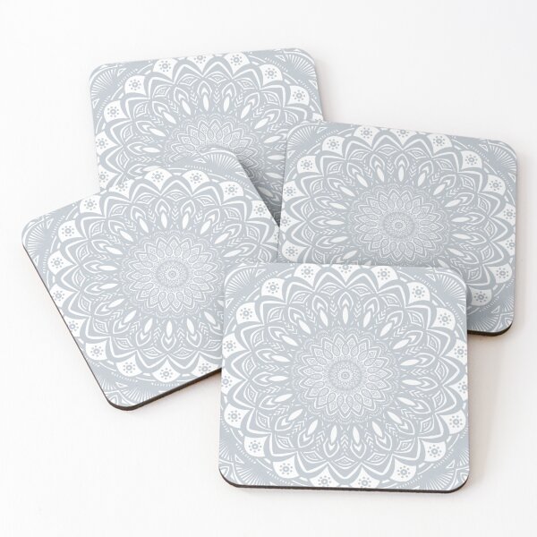 Item preview, Gray and White Mandala // Simple Minimalistic Pretty Mandala Design Pattern Zentangle designed and sold by AEJdesign.
