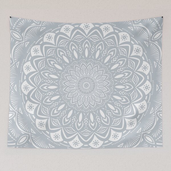 Item preview, Gray and White Mandala // Simple Minimalistic Pretty Mandala Design Pattern Zentangle designed and sold by AEJdesign.