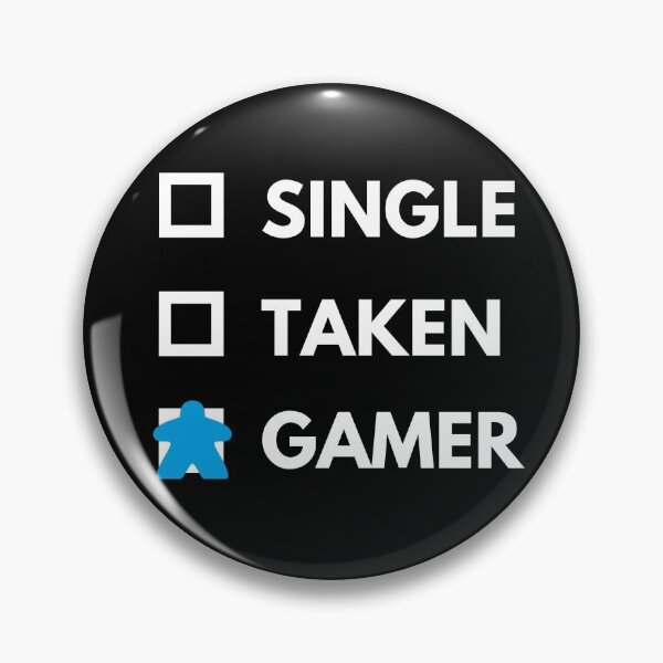 Artikelvorschau, Single Taken Tabletop Gamer Weißer Text Blue Meeple entworfen und verkauft von JEL-Designs.