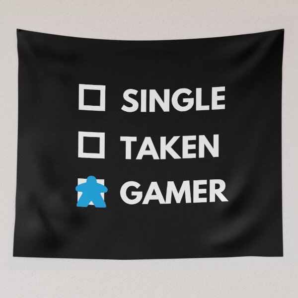 Item preview, Single Taken Tabletop Gamer White Text Blue Meeple designed and sold by JEL-Designs.