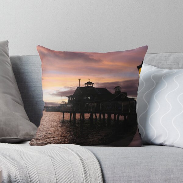 #Evening #view from the #waterfront at Seaport Village, San Diego, #California. #SeaportVillage #SanDiego #EveningView Throw Pillow