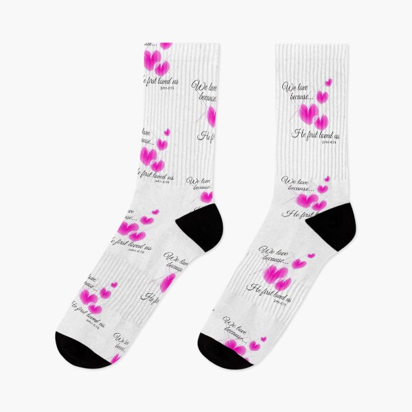 Item preview, We love because he first loved us, bible verses, christian art, funny christian design, christian gifts, designed and sold by prteacool.