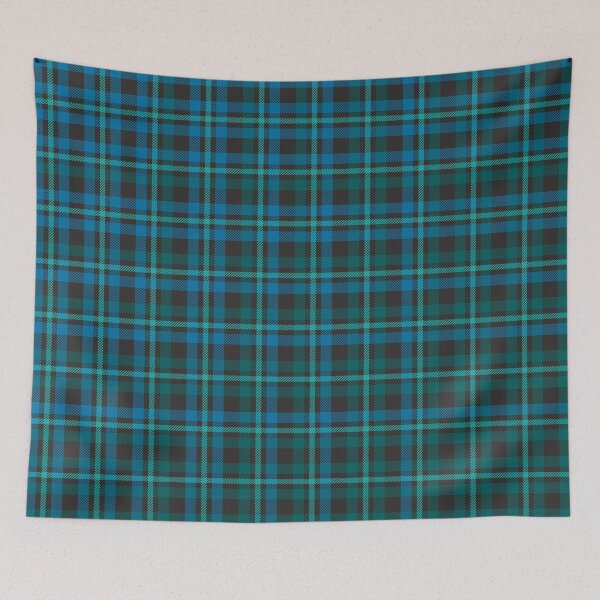 Item preview, Tartan - Blue and Turquoise on a dark background designed and sold by lents.