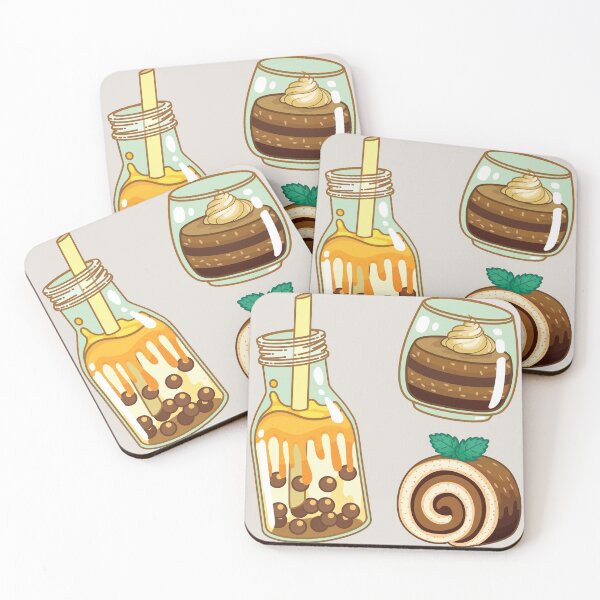 Item preview, Assorted Chocolate Desserts - Boba Milk Tea, Pudding and Jelly Roll Cake designed and sold by Alicia Chee.