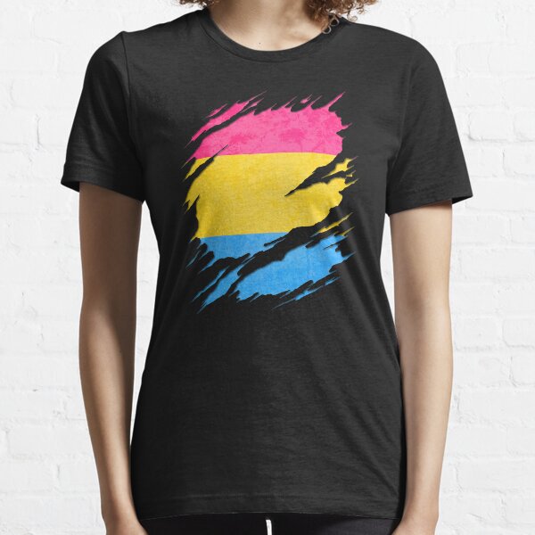 Pansexual Pride Flag Ripped Reveal Essential T-Shirt