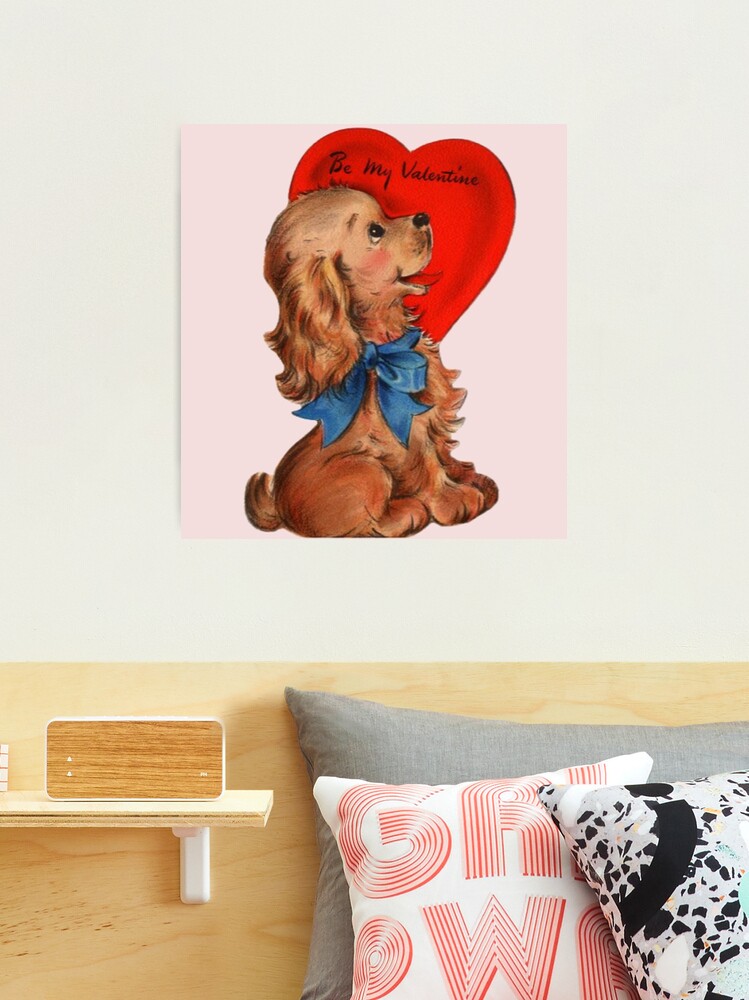 Vintage Dog Valentine's Day Card Photographic Print for Sale by