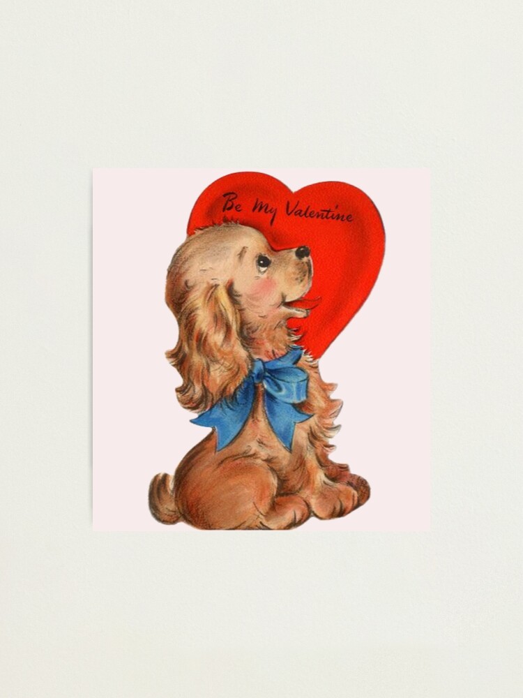 Vintage Dog Valentine's Day Card Photographic Print for Sale by  Bellathewilde