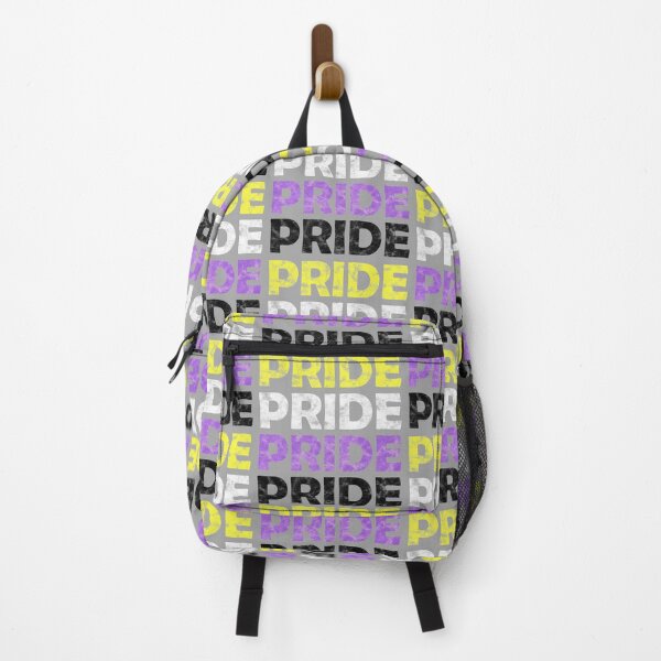 Item preview, Nonbinary Pride Flag Colors Repeating Distressed Text designed and sold by Bumblefuzzies.