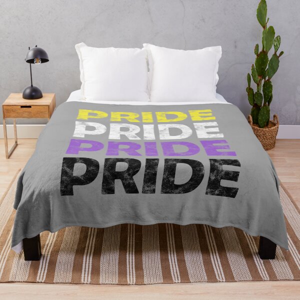 Item preview, Nonbinary Pride Flag Colors Repeating Distressed Text designed and sold by Bumblefuzzies.