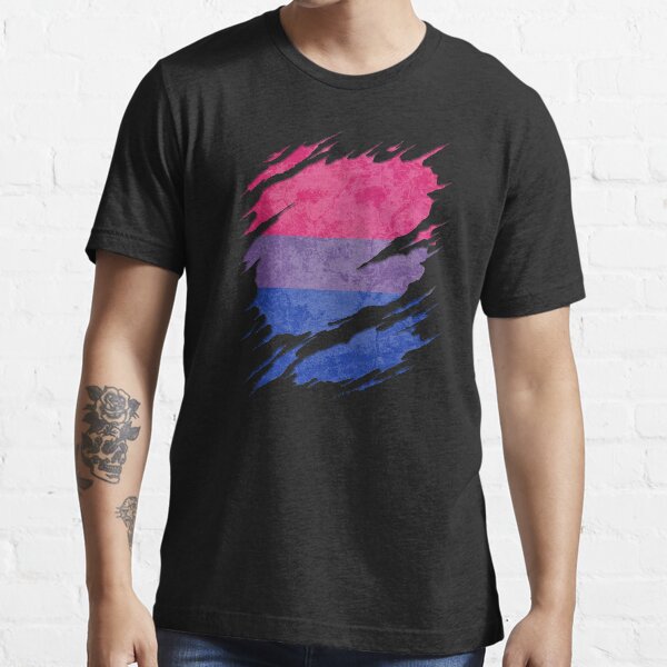 Bisexual Pride Flag Ripped Reveal Essential T-Shirt