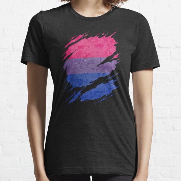 Bisexual Pride Flag Ripped Reveal Essential T-Shirt