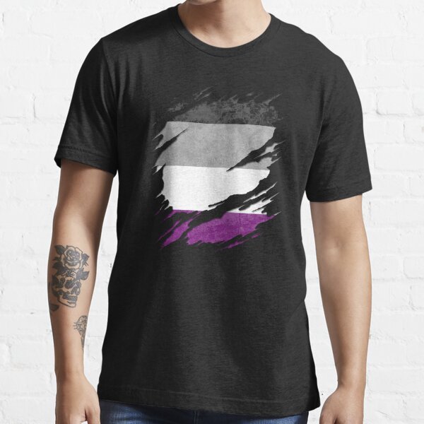 Asexual Pride Flag Ripped Reveal Essential T-Shirt