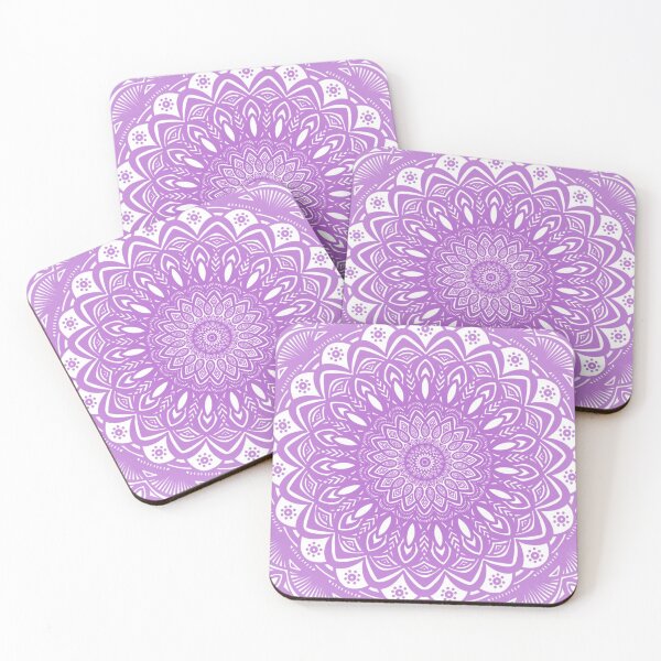Item preview, Violet Purple and White Mandala // Simple Minimalistic Pretty Mandala Design Pattern Zentangle designed and sold by AEJdesign.