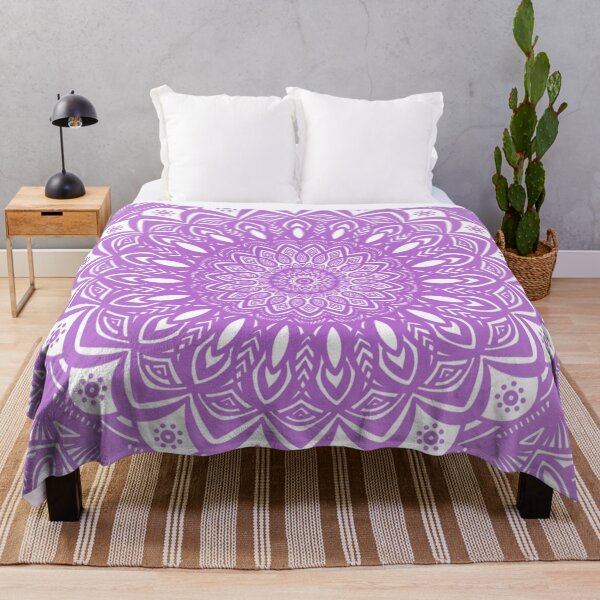 Item preview, Violet Purple and White Mandala // Simple Minimalistic Pretty Mandala Design Pattern Zentangle designed and sold by AEJdesign.