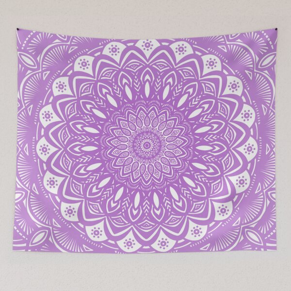 Item preview, Violet Purple and White Mandala // Simple Minimalistic Pretty Mandala Design Pattern Zentangle designed and sold by AEJdesign.