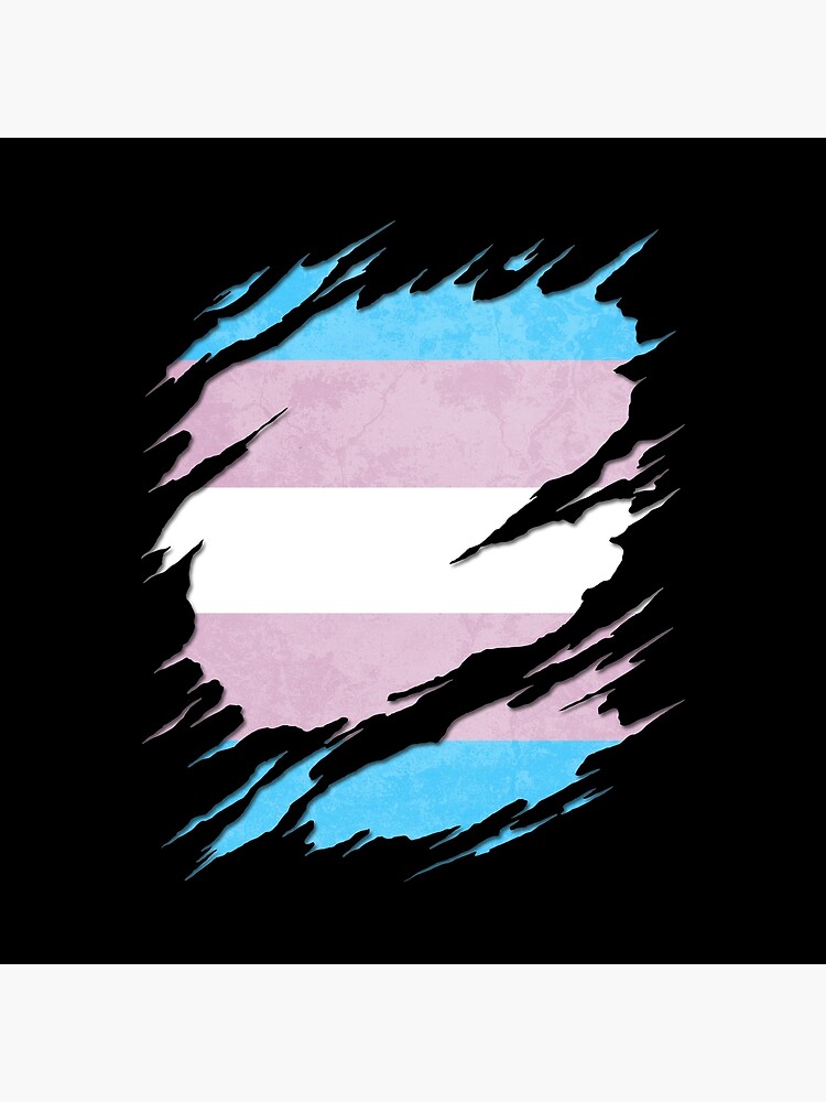 Transgender Pride Flag Ripped Reveal Photographic Print For Sale By