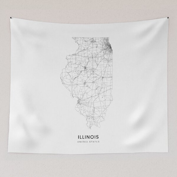 Item preview, Illinois State Map 2 Art Print by LandSartprints designed and sold by LandSartprints.