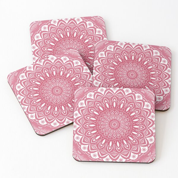 Item preview, Maroon Red and White Mandala // Simple Minimalistic Pretty Mandala Design Pattern Zentangle designed and sold by AEJdesign.