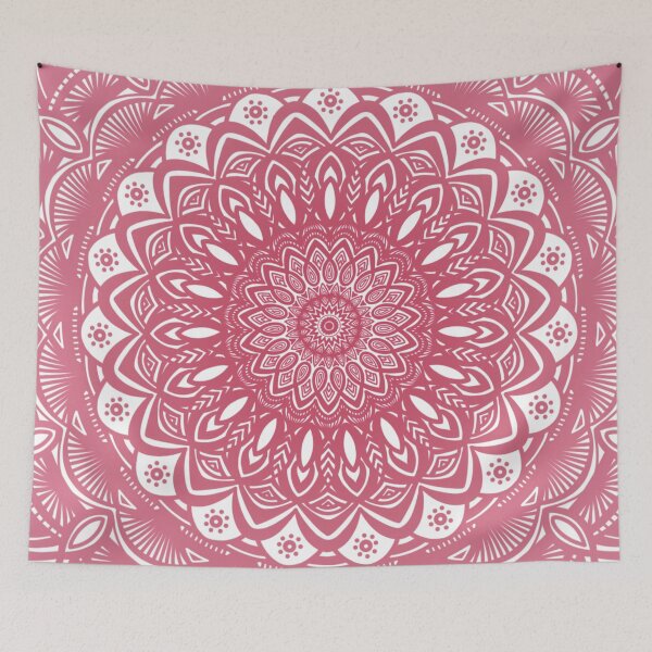 Item preview, Maroon Red and White Mandala // Simple Minimalistic Pretty Mandala Design Pattern Zentangle designed and sold by AEJdesign.