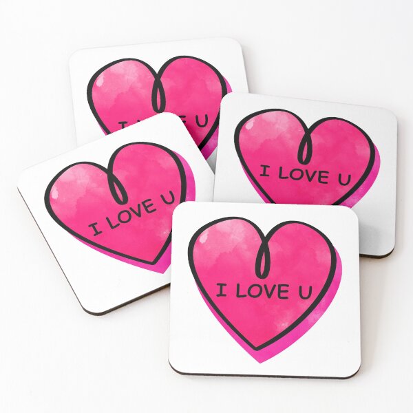 Item preview, Valentines Day Candy Heart I love U Pink Color designed and sold by MisPuHoney.