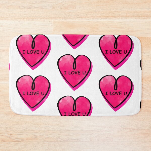 Item preview, Valentines Day Candy Heart I love U Pink Color designed and sold by MisPuHoney.