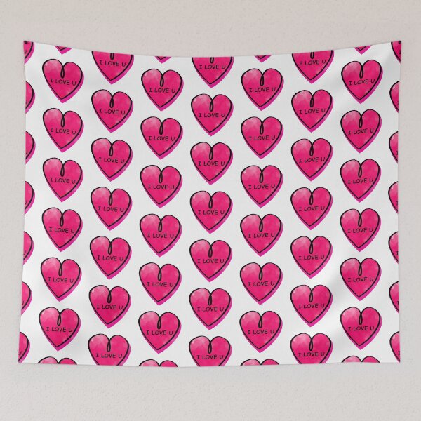 Item preview, Valentines Day Candy Heart I love U Pink Color designed and sold by MisPuHoney.