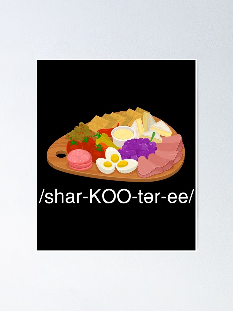 "French Pronunciation Charcuterie Cheese Board graphic" Poster for Sale