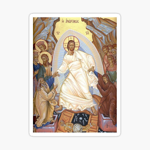 Vista previa del artículo con la obra «Pascua: Icono de la Resurrección», diseñado y vendido por The Great  Art.