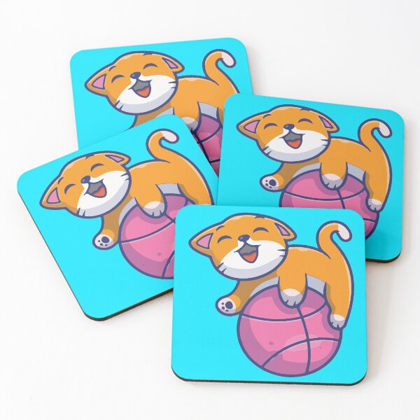 Item preview, Cute Cat Playing With BASKETBALL designed and sold by Cutefy.